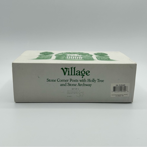 Dept 56 Stone Corner Posts & Archway with Holly #52648 - Picture 4 of 16